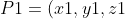 {P1 = (x1, y1, z1)}